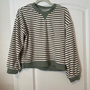 Madewell striped velour sweatshirt